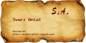 Svarz Antal névjegykártya